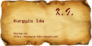 Kurgyis Ida névjegykártya