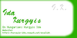 ida kurgyis business card